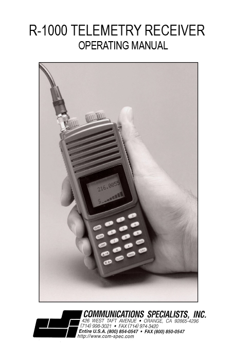 R-1000 MANUAL COVER IMAGE